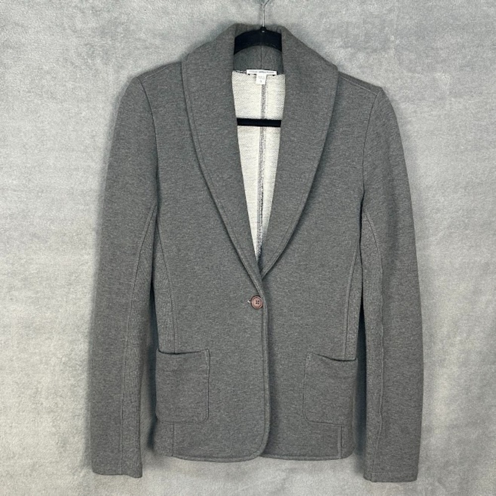 Standard James Perse Blazer Womens 3/L Gray Jacket Sweatshirt Feel Button Cotton